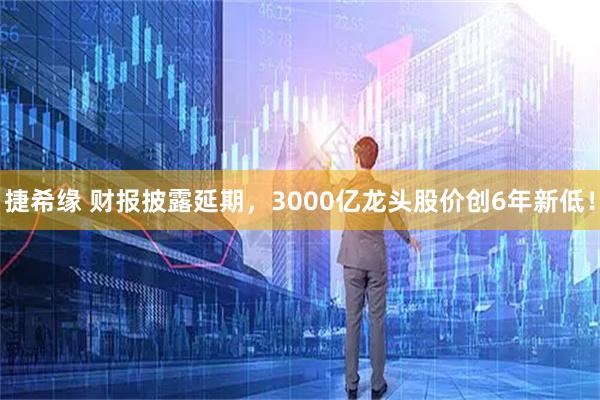 捷希缘 财报披露延期，3000亿龙头股价创6年新低！
