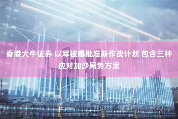 香港大牛证券 以军被曝批准新作战计划 包含三种应对加沙局势方案